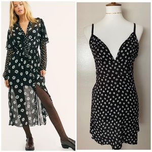 Free People Black Dazey Slip Dress